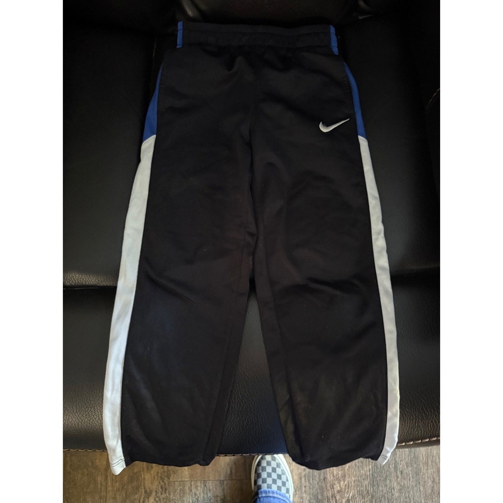 Nike Track Pants‎ Boys Size M Black Blue White Athletic Training Warm Up - Picture 2 of 6
